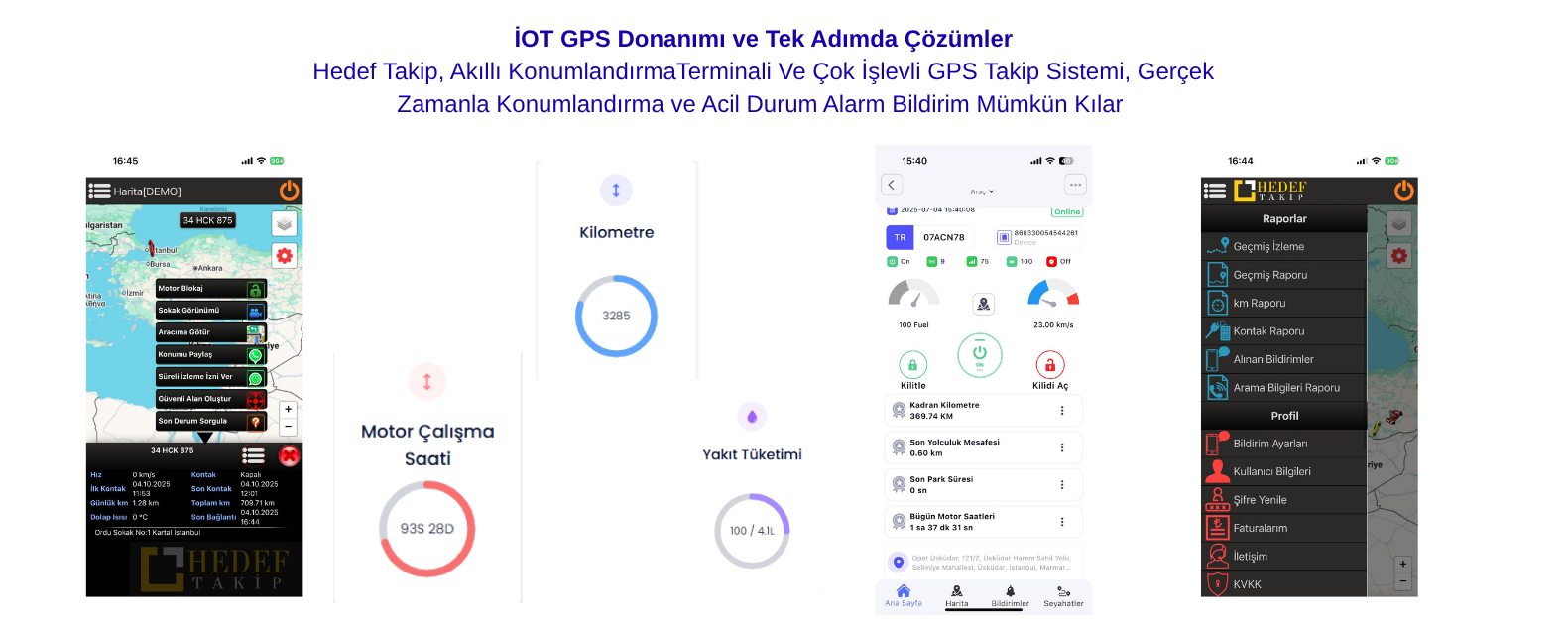 IoT GPS çözümleri ve canlı izleme pano ekran görüntüsü